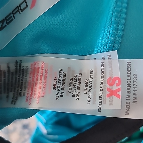 ZEROXPOSUR BRAND WOMEN'S TROPICAL BLUE AND BLACK TANKINI WITH BRA SIZE XS - Picture 13 of 14